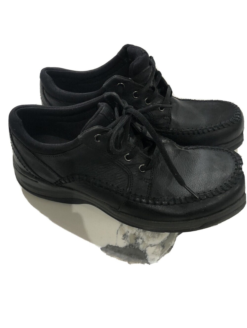 Clarks Portland  2  Black Leather Moc Toe Derby Shoe Men 8W